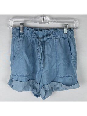 Aeropostale Aerie Womens Cute Cuffed Shorts Elastic Tie Front Casual Everlyday S